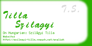 tilla szilagyi business card